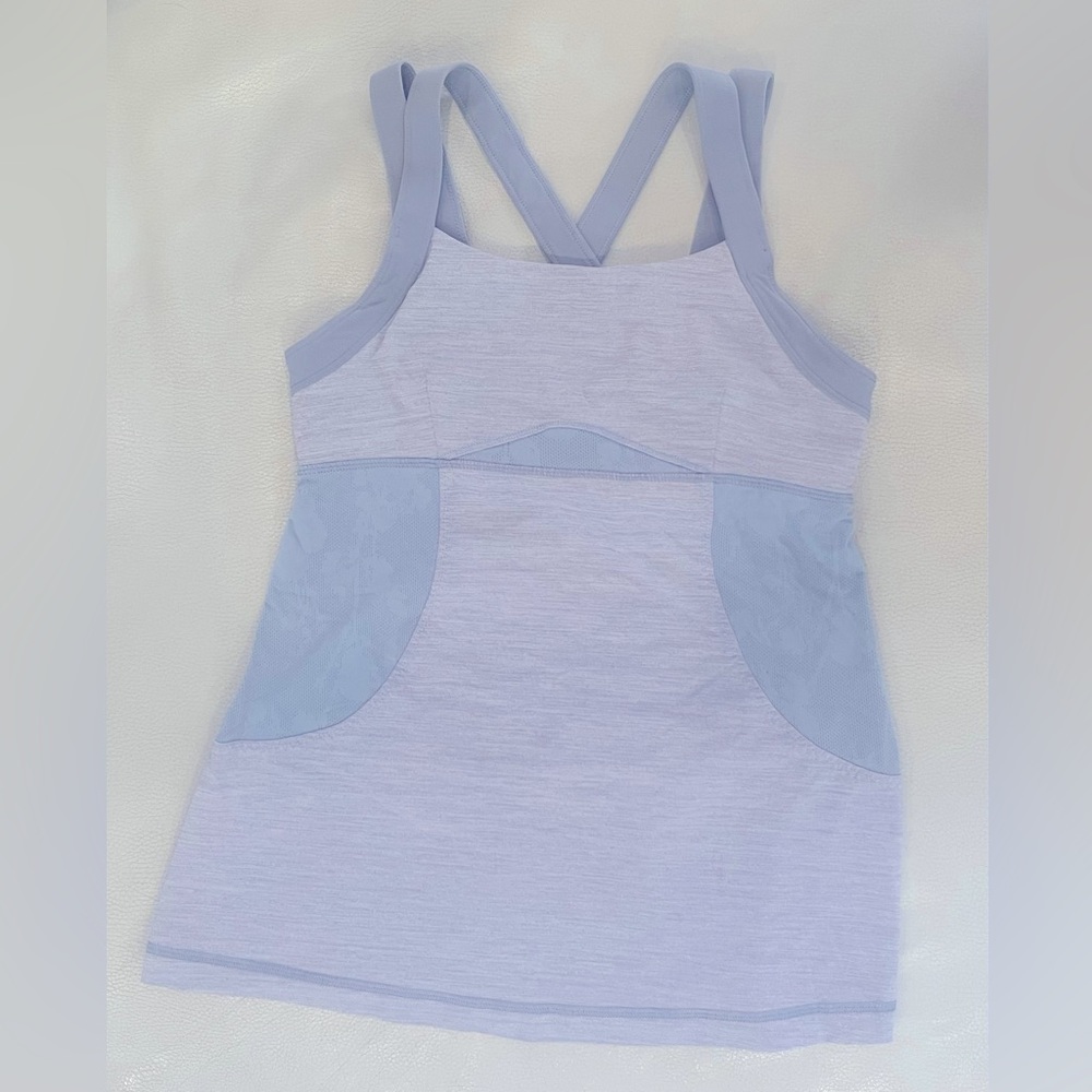 Womens Lululemon Chaturanga Tank Heathered Fossil Gray Athletic Top Size 4